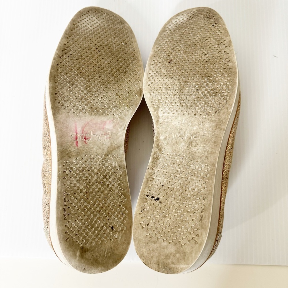 Arche Gold Metallic Danock Mocassins Shoes Size 41 or 9.5 US - Picture 9 of 10
